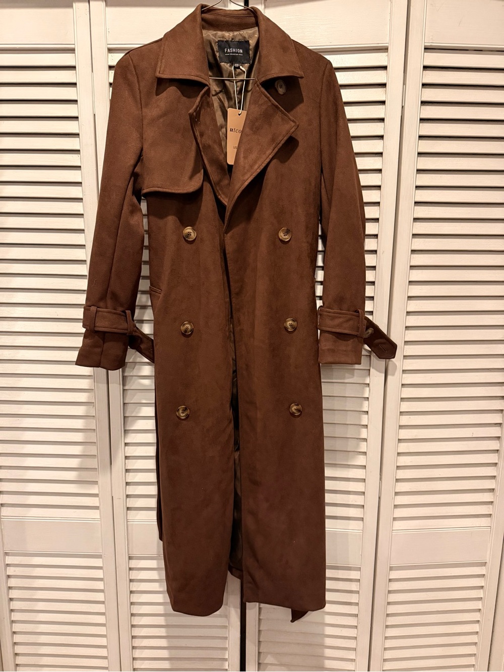 Women’s Brown Double-Breasted Trench Coat